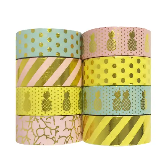Wrapables Metallic Foil Washi Masking Tape Collection (Set of 8), 08WPSET08 {2}