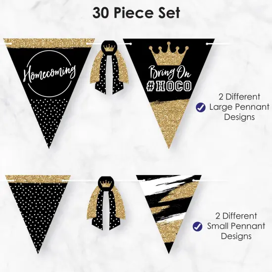 Big Dot of Happiness HOCO Dance - DIY Homecoming Pennant Garland Decoration - Triangle Banner - 30 Pieces {6}