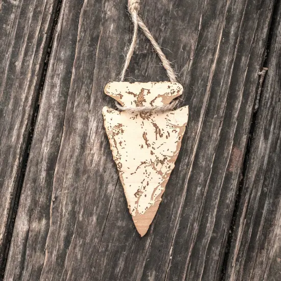 Ornament - Arrowhead - Raw Wood 4x2in {3}