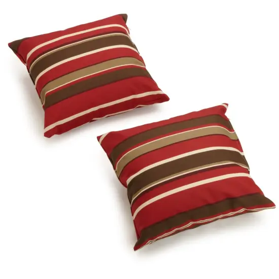 Blazing Needles 17-inch Outdoor Knife Edge Throw Pillows (Set of 2) - Monserrat Sangria {1}