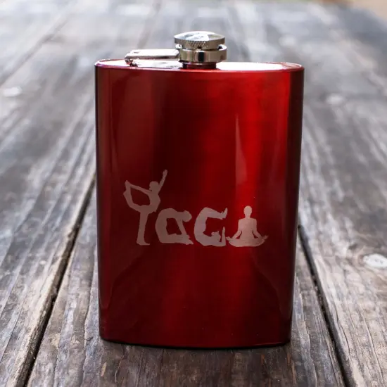 8oz RED Yoga Flask {2}