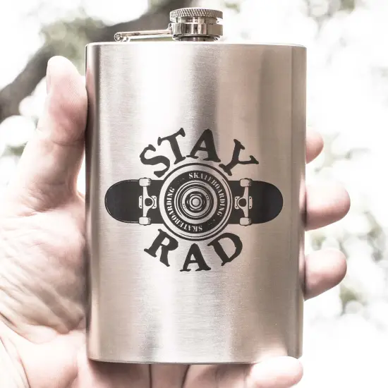 8oz Stay Rad Stainless Steel Flask {2}