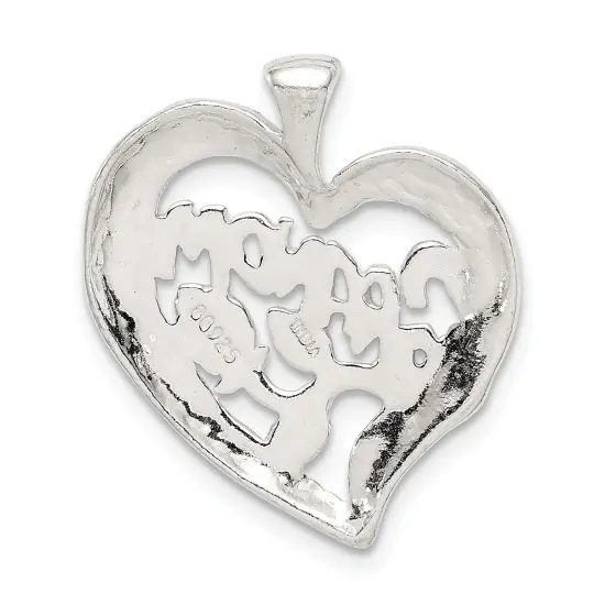 Sterling Silver Grandma Heart Charm Pendant Jewelry 20mm x 22mm {3}