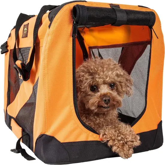 Pet Life Folding Zippered 360&deg; Vista View House Pet Crate Orange-L {1}