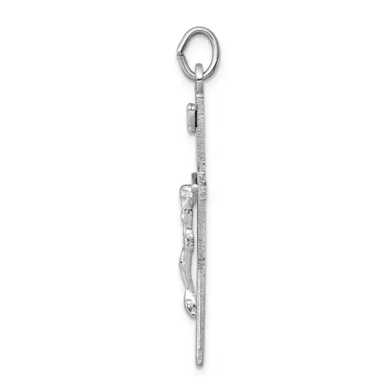 Sterling Silver INRI Crucifix Charm Jewelry Pendant 39mm x 18mm {2}
