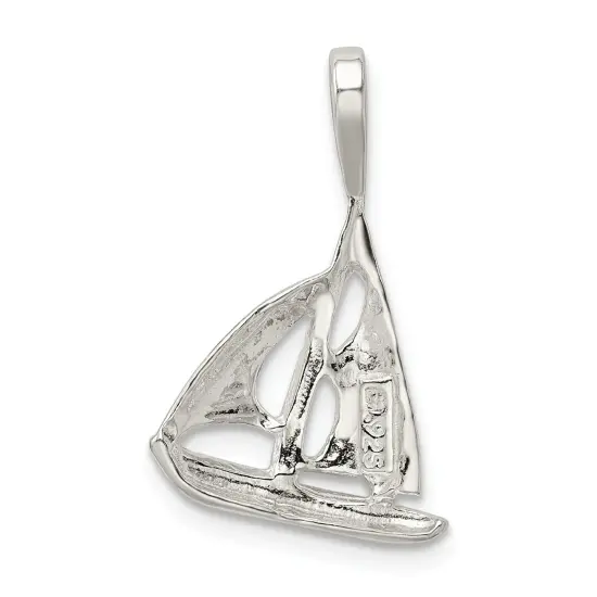 Sterling Silver Sailboat Charm Pendant Sailing Jewelry 25mm x 16mm {4}