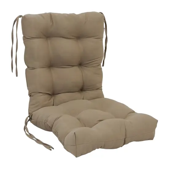 18-inch by 38-inch Solid Twill Tufted Chair Cushion Tan-Color {1}