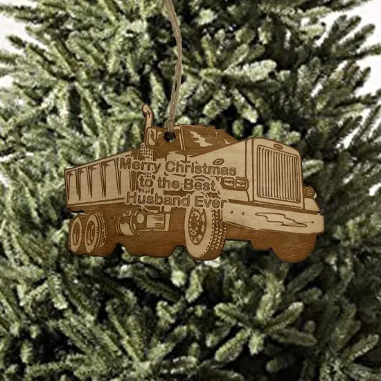 Merry Christmas to the best Husband Ever Dump Truck - Ornament {2}