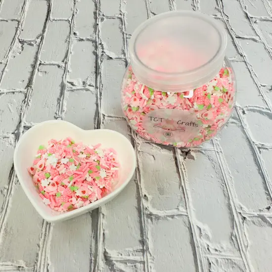 150g Pink Easter Bunny Paws Polymer Clay Sprinkle Mix - Perfect for Fake Bakes, Clay Art, Slime - Cute, Playful, and Festive {4}