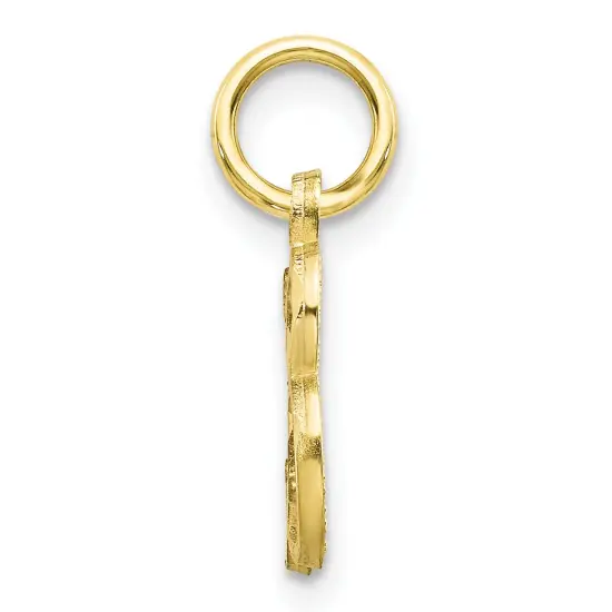 10K Yellow Gold Initial B Charm Letter Jewelry New 20 X 11mm {4}