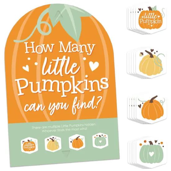 Big Dot of Happiness Little Pumpkin - Fall Birthday Party or Baby Shower Scavenger Hunt - 1 Stand and 48 Game Pieces - Hide and Find Game {1}