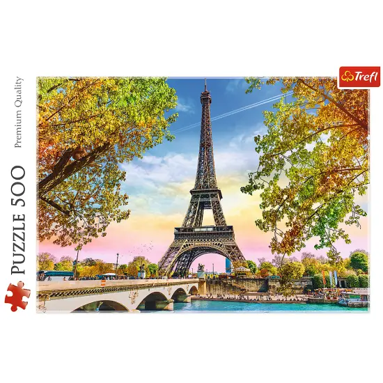 500 Piece Jigsaw Puzzles, Romantic Paris, France, Eiffel Tower in the Fall, Iconic Monuments, Adult Puzzles, Trefl 37330 {3}