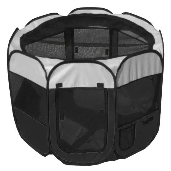 Pet Life All-Terrain Wire-Framed Collapsible Travel Pet Dog Playpen Crate, MD, Black {2}