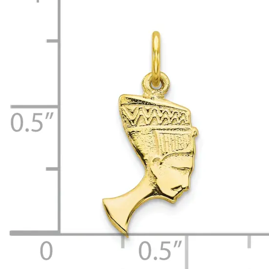 10K Yellow Gold Queen Nefertiti Charm Jewelry 20mm x 9mm {3}