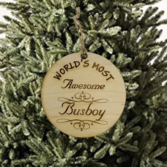 Worlds most Awesome Busboy - Ornament {3}