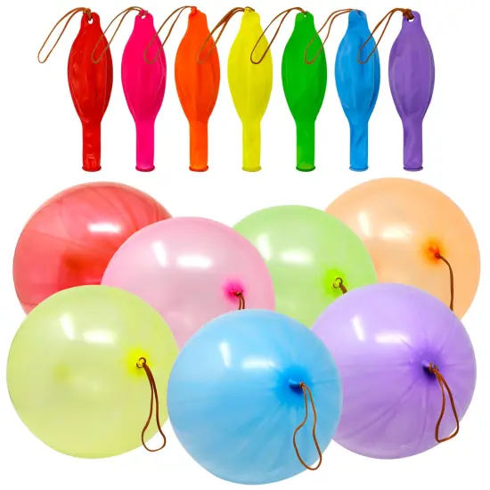 Wrapables Punching Balloons with Rubber Band Handles for Party Favors, Birthday Parties (Set of 21), Multicolor {1}