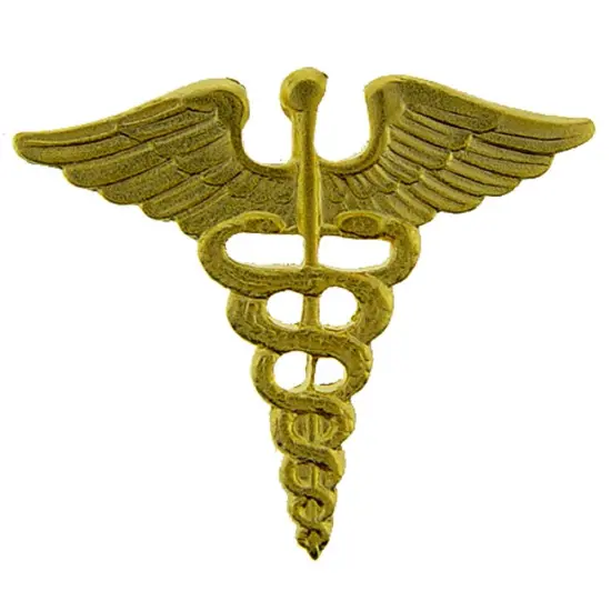 U.S. Army Medic Caduceus Pin Gold Plated 1 1/8" {1}