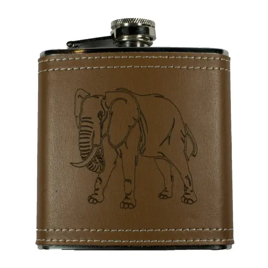 6oz Elephant Leather Flask {1}
