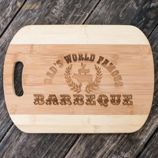 Dad's World Famous Barbeque - Cutting Board 14''x9.5''x.5'' Bamboo {1}