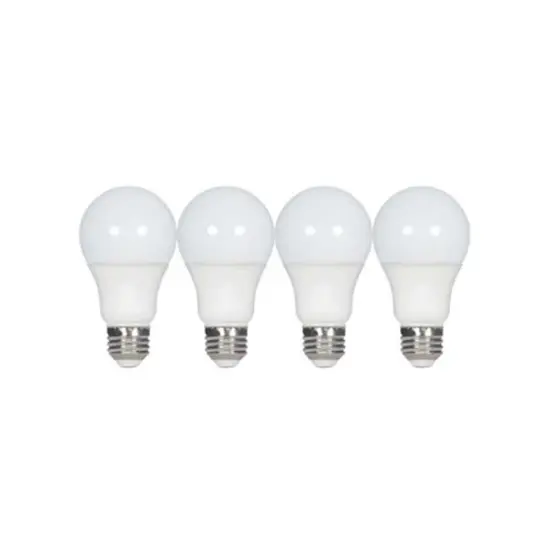 4Pk - Satco 9.5w A19 LED Frost 5000K Medium Base 220 deg. Beam Angle 120v Natural Light {1}