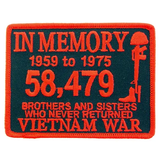 Vietnam In Memory Patch Red & Black 3" x 4" {1}