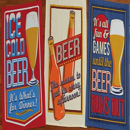 DII Assorted Retro Beer Print Dishtowel (Set of 3) {2}