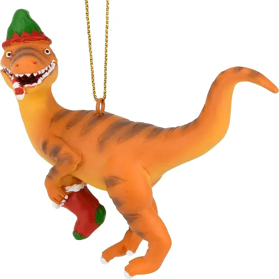 Tree Buddees Raptor Dinosaur Christmas Ornament Velociraptor with a Stocking {5}