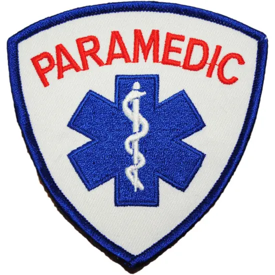 Paramedic Logo Patch Red & White 3 5/8" {1}