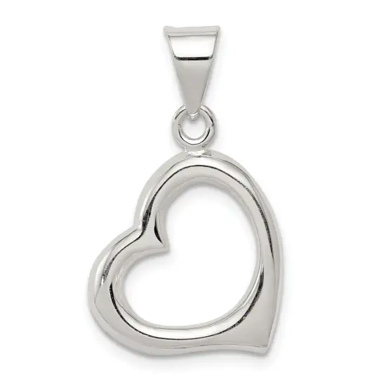 Sterling Silver Heart Pendant Charm Love Jewelry 13mm x 13mm {1}