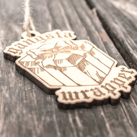 Ornament - Gangsta Wrapper - Raw Wood 3x4in {2}