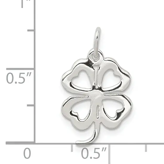 Sterling Silver 4 Leaf Clover Charm Good Luck Jewelry 19mm x 13mm {5}