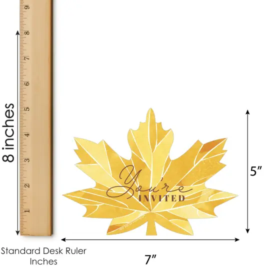 Big Dot of Happiness Fall Foliage - Shaped Fill-In Invitations - Autumn Leaves Party Invitation Cards with Envelopes - Set of 12 {7}