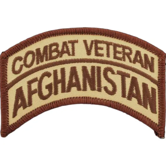 Afghanistan Combat Veteran Patch Brown 3" {1}