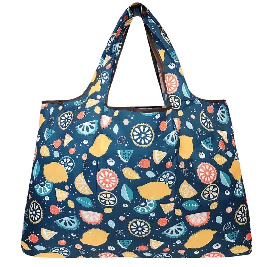 Wrapables Large Foldable Tote Nylon Reusable Grocery Bag Citrus {2}