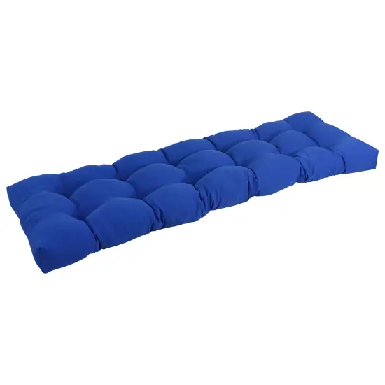 55-inch by 19-inch Tufted Solid Twill Bench Cushion Blue-Color {1}