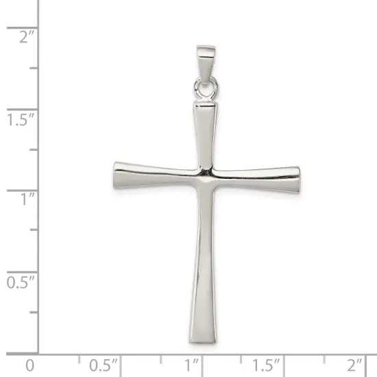 Sterling Silver Cross Charm Religious Jewelry 44mm x 29mm {2}