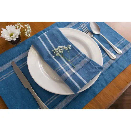 DII Blue Chambray French Stripe Placemat (Set of 6) {5}