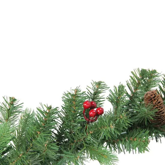 Northlight Real Touch&trade;️ Noble Fir with Berries Artificial Christmas Garland - Unlit - 9' x 10" Green {3}