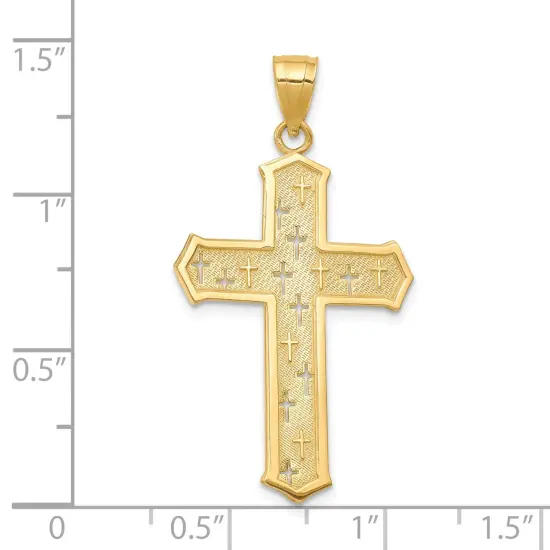 10K Gold Passion Cross Pendant Charm Jewelry 35mm x 21mm {2}