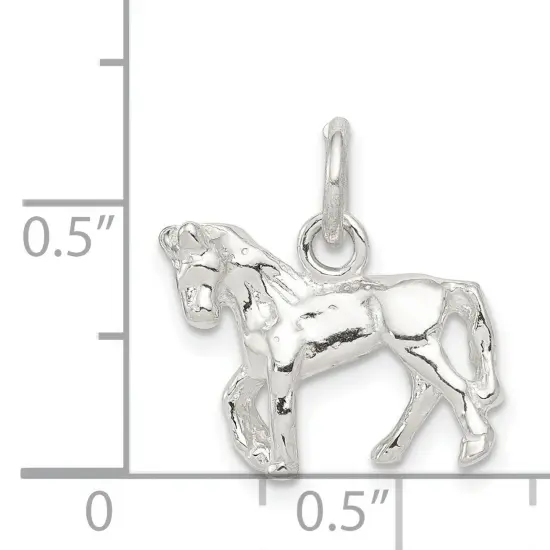 Sterling Silver Horse Charm Jewelry Animal Jewelry 19mm x 16mm {6}