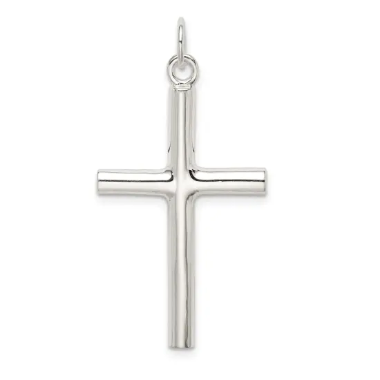 Sterling Silver Cross Charm Religious Jewelry 44mm x 21mm {3}