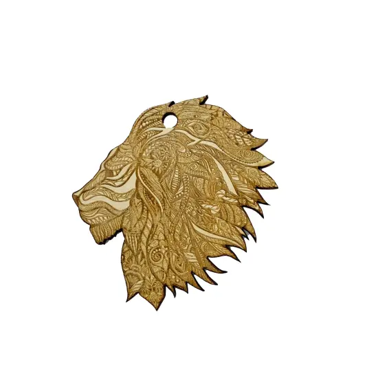 Ornament - Decorative Lion - Raw Wood {1}
