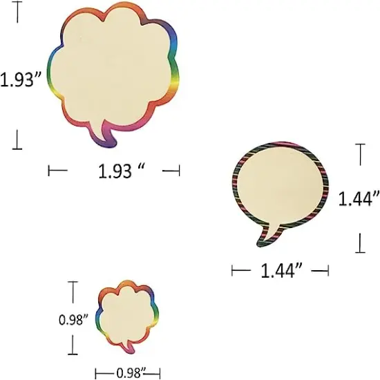 Wrapables Rainbow Thinking Bubble Sticky Notes (Set of 2) {3}
