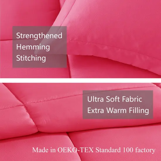 American Home Collection Down Alternative Comforter Set Extra Warm and Soft Pink {3}