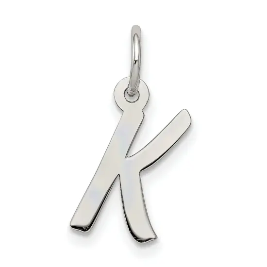 Sterling Silver Small Initial Letter K Charm Pendant Jewerly 19mm x 8mm {1}
