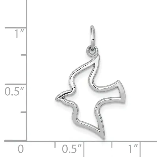 10K White Gold Holy Spirit Dove Charm Religious New 25 X 16mm Jewerly {4}