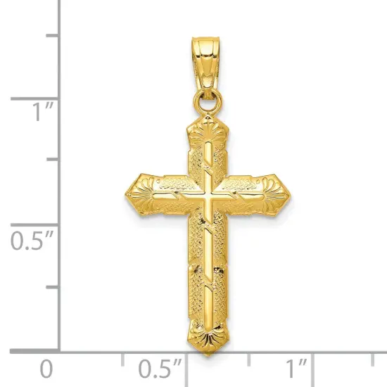 10K Gold Passion Cross Pendant Charm Jewelry 30 x 16mm {2}