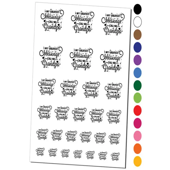 My Greatest Blessings Call Me Grandpa Temporary Tattoo Water Resistant Fake Body Art Set Collection Dark Green {1}