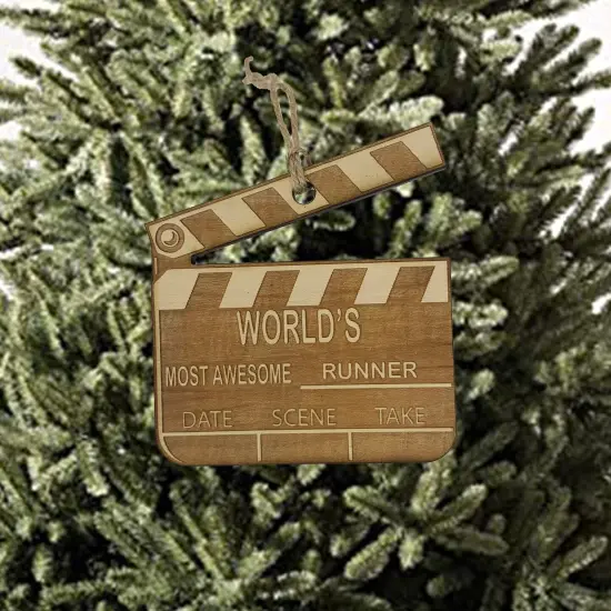 Worlds most awesome Runner - Ornament Raw Wood {2}