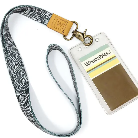 Wrapables Lanyard Keychain and ID Badge Holder Waves {3}